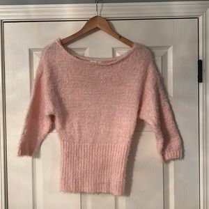 Fuzzy Soft Stretchy Barbie Inspired Light Pink Half Sleeve Top
